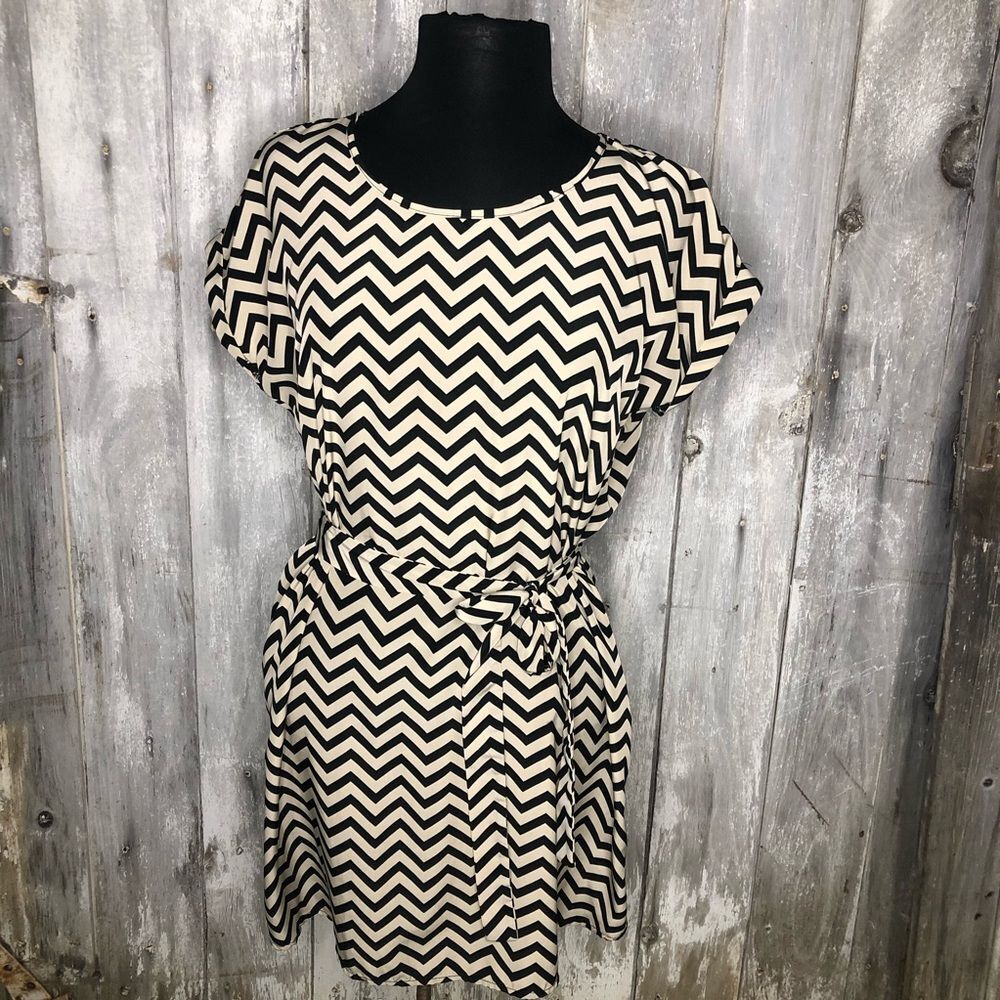 Pink Rose Chevron dress